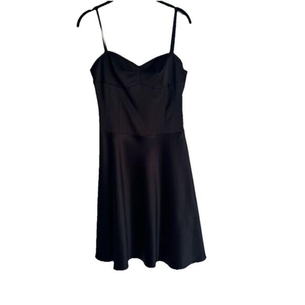 Laundry Women's Black Spaghetti Strap A Line Bustier Style Top Silky‎ Dress Sz 6